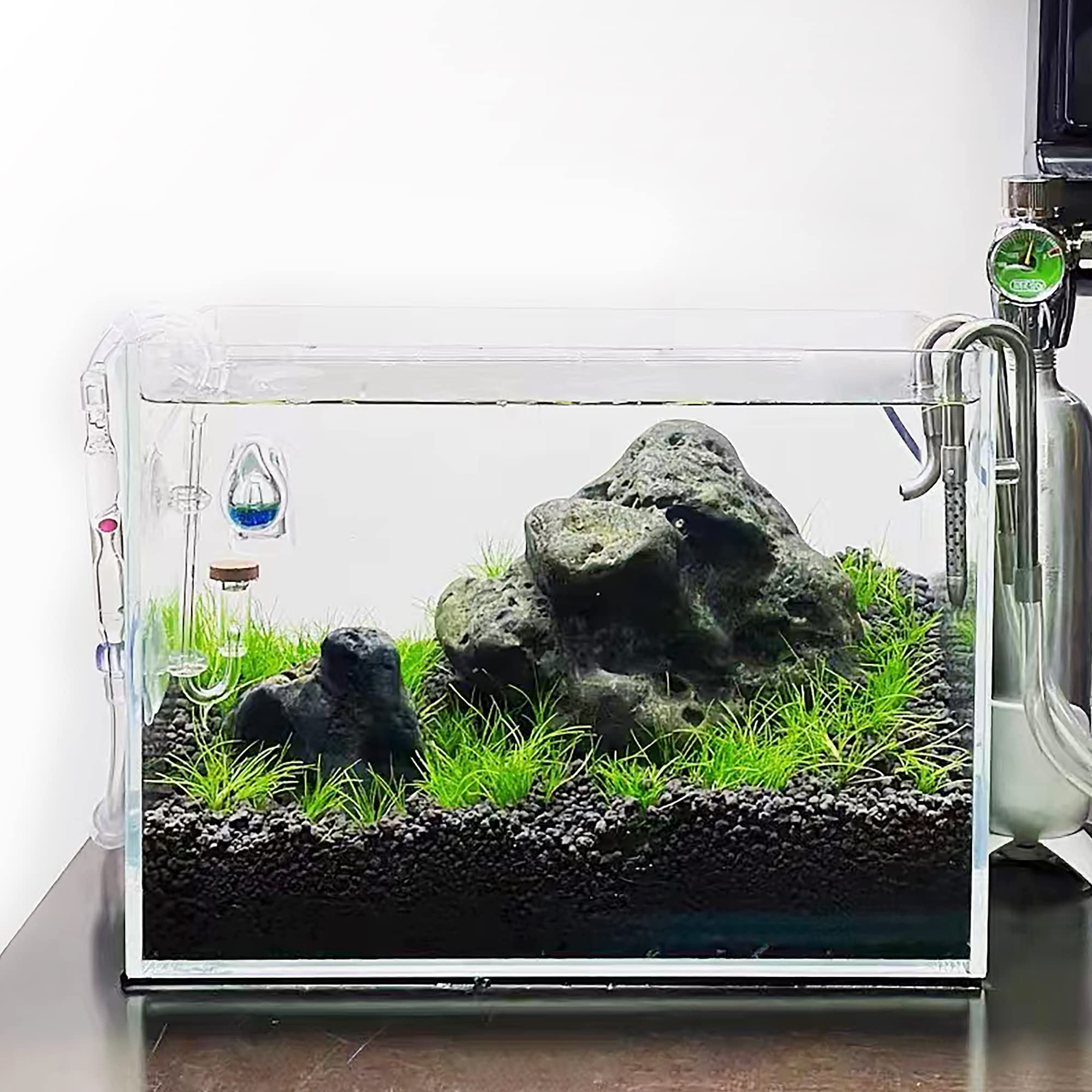 Allcolor 6 Gal aquarium ships after strict inspection with included base mat.