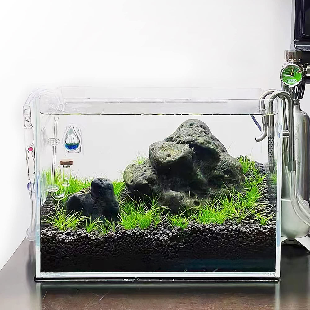 Allcolor 6 Gal aquarium ships after strict inspection with included base mat.