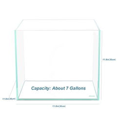 Allcolor Ultra Clear Rimless Aquarium 7gal front view shows crystal-clear glass for vibrant observations.