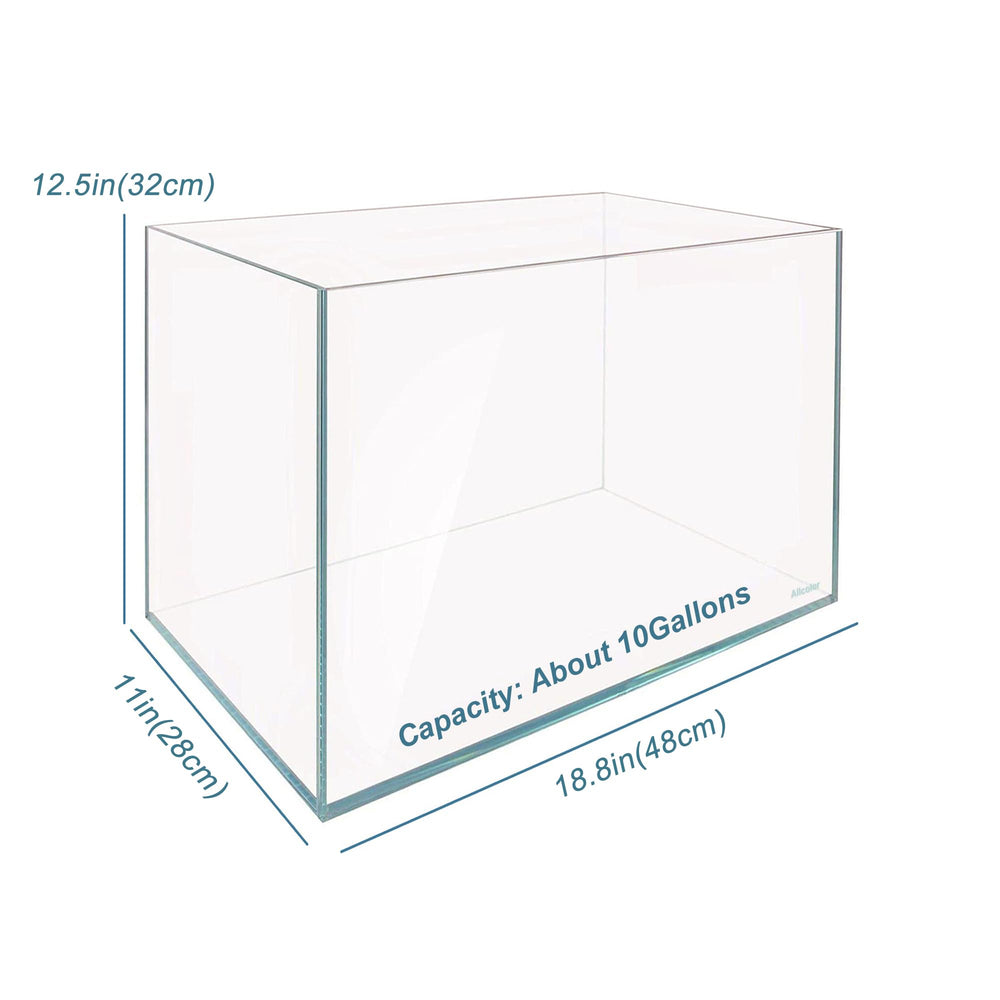 Allcolor Ultra Clear Rimless Aquarium Tank top glass canopy enhances light and creates a clean silhouette