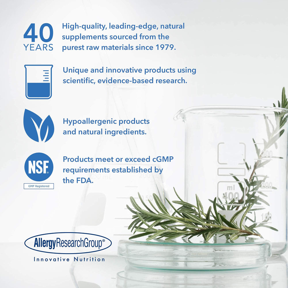 Allergy Research Group Cat's Claw bottle on kitchen counter for daily routine