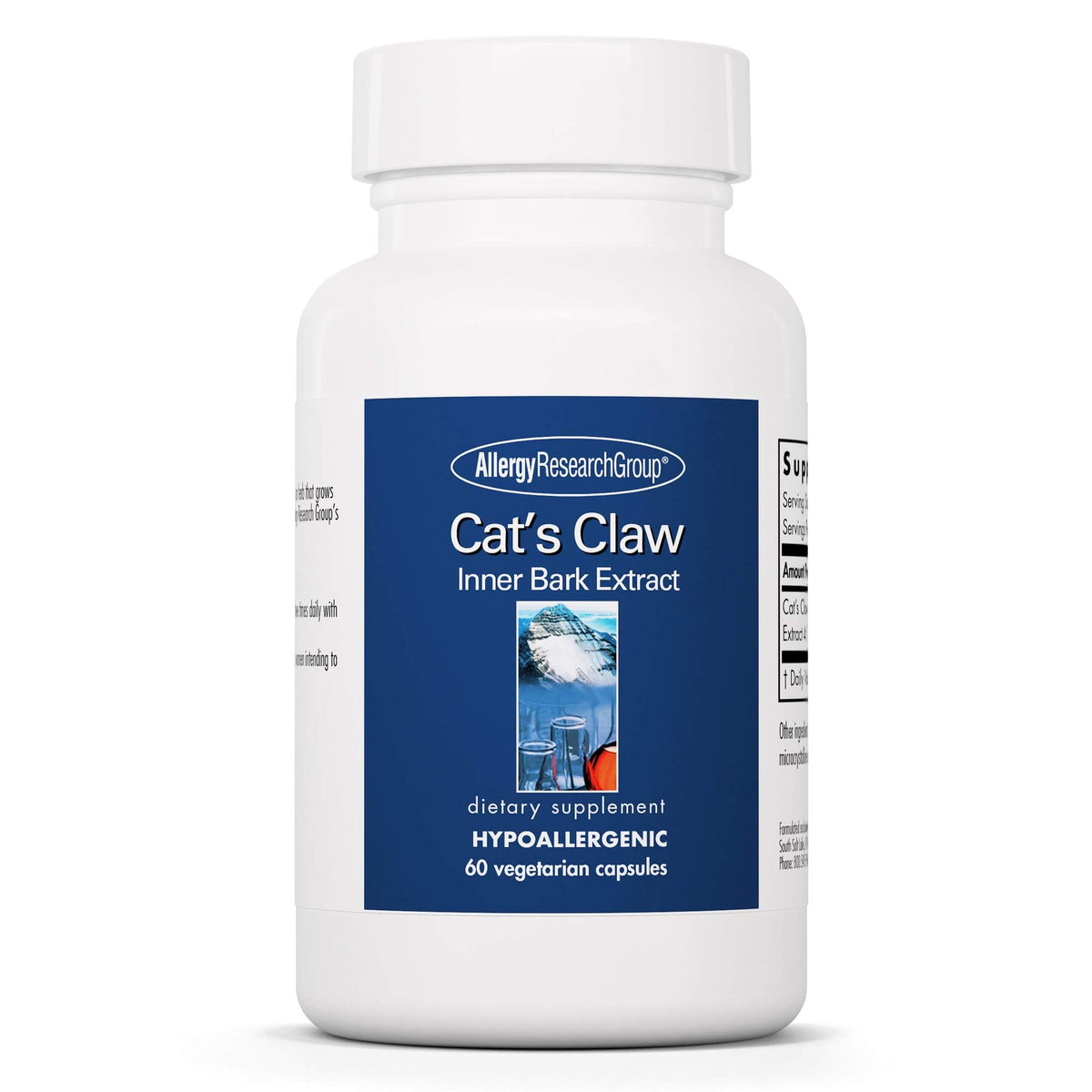 Allergy Research Group Cat's Claw inner bark extract bottle highlighting potential immune support