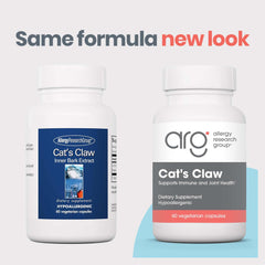 Allergy Research Group Cat's Claw organic vegetarian capsules in display