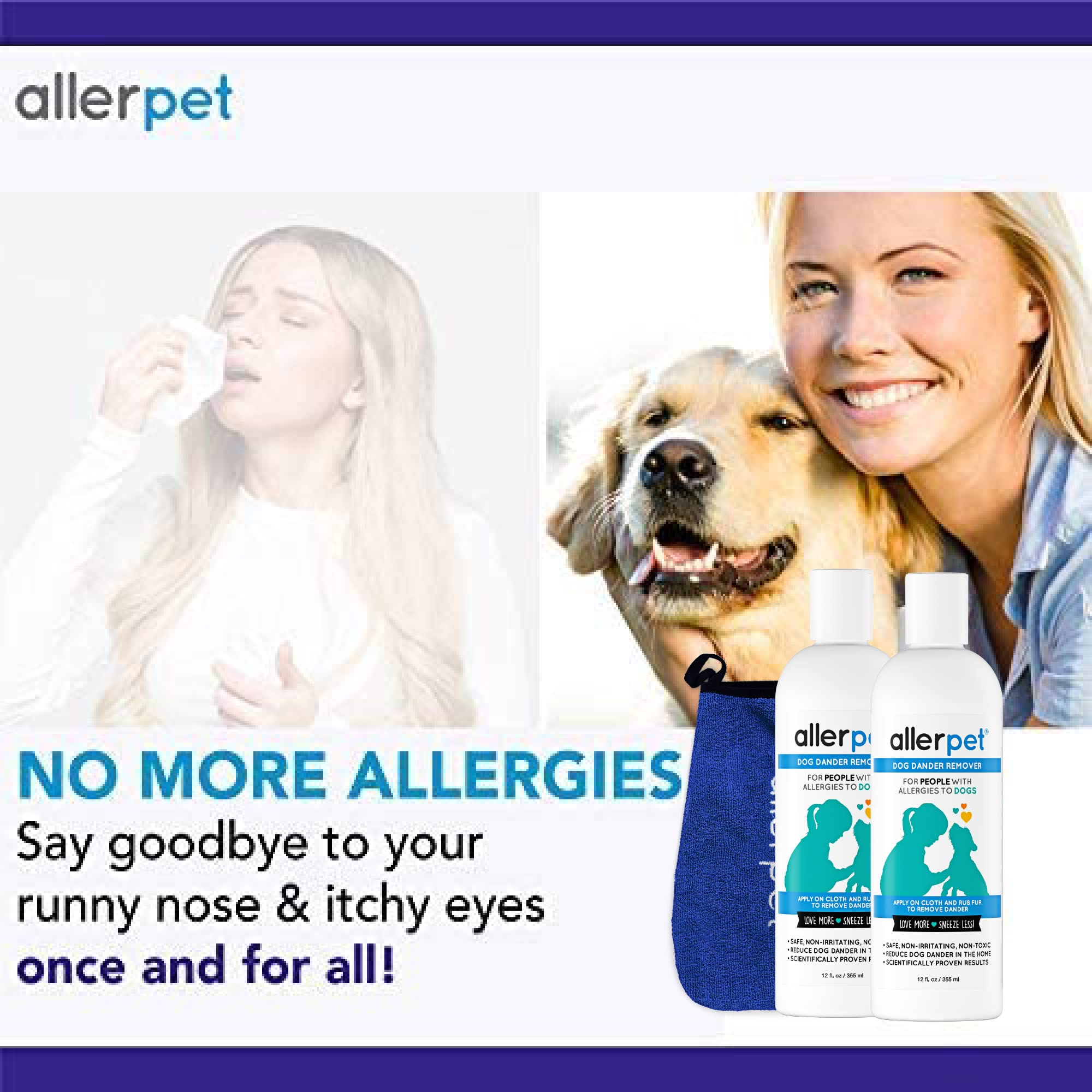 Allerpet 2-pack bottle for convenient, value-packed routine