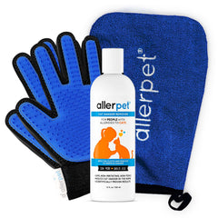 Allerpet bottle with dander remover for cleaner cat fur and reduced allergens