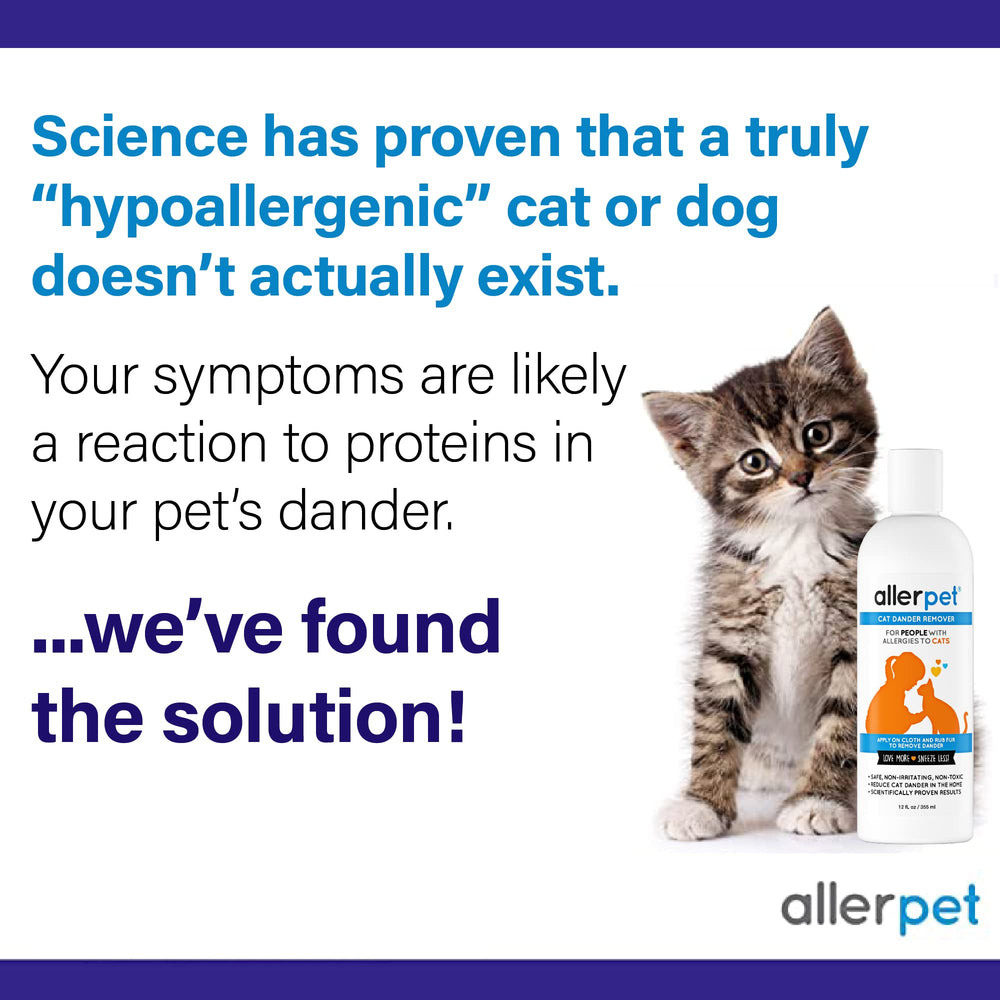 Allerpet grooming gloves showing easy dander removal during brushing