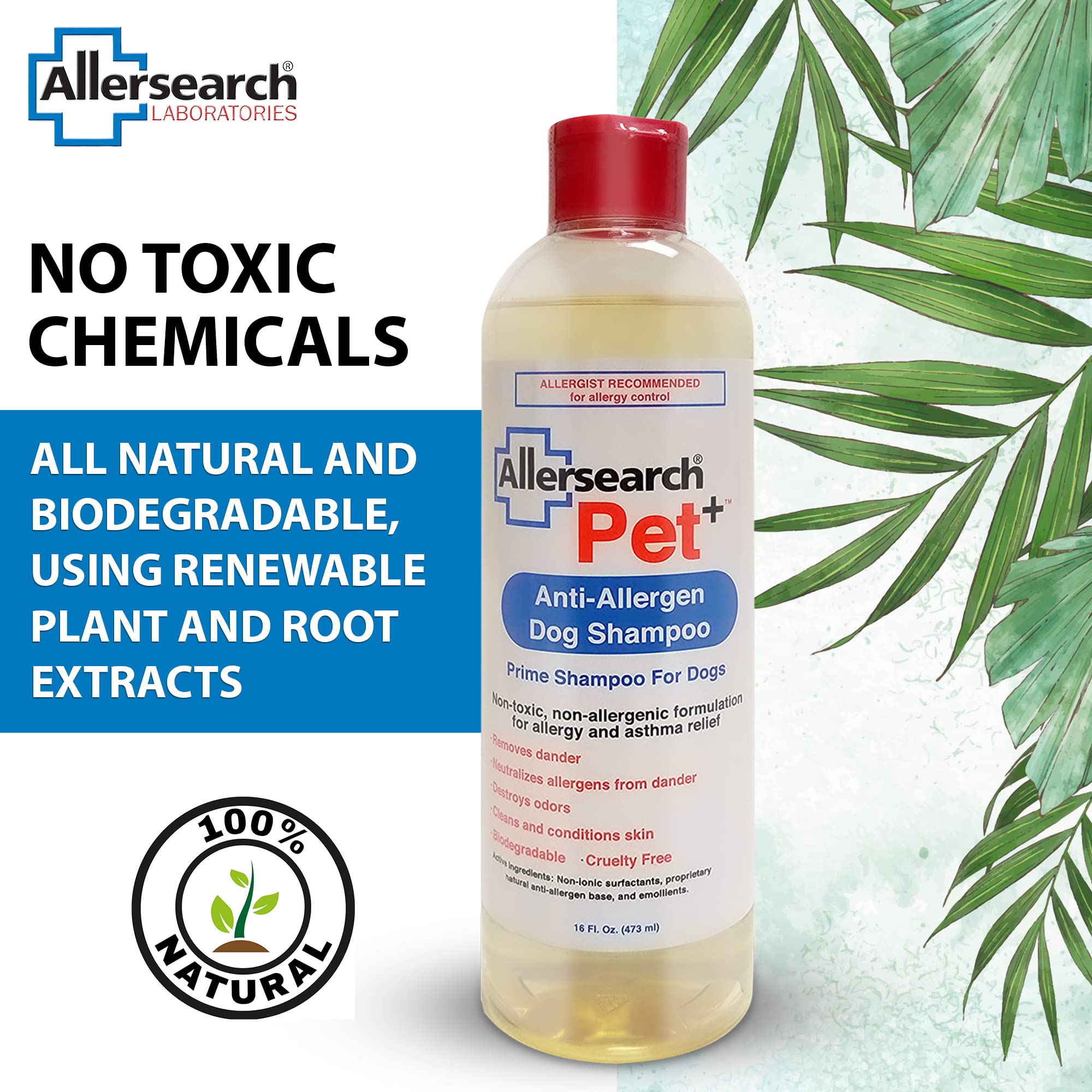 Allersearch Pet+ shampoo foaming lather demonstrates easy rinse-out and skin-friendly cleansing.
