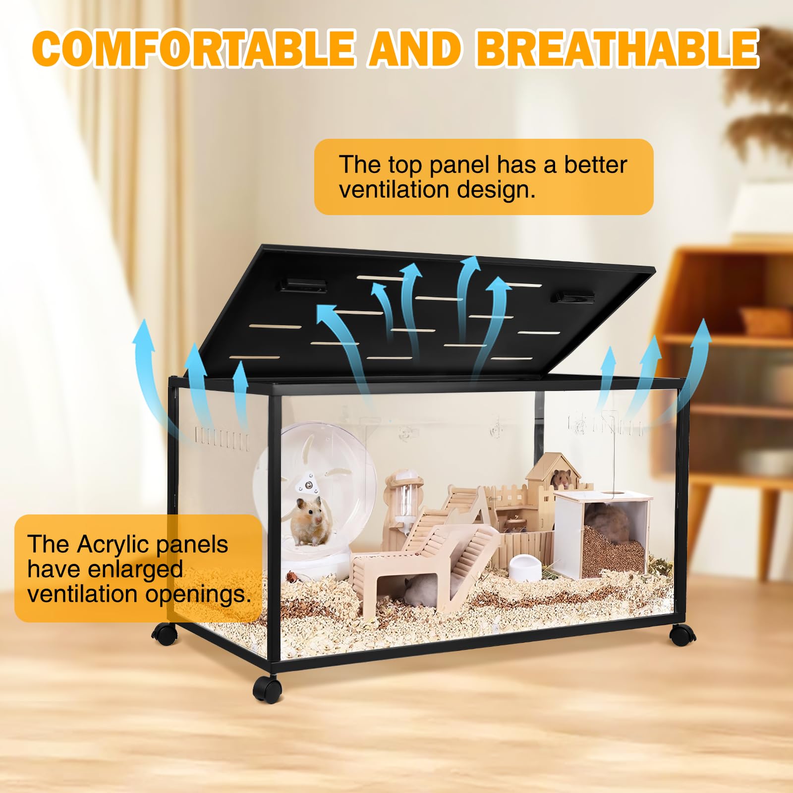 ALLOYNIX cage with metal frame resists chewing for durable pet housing.