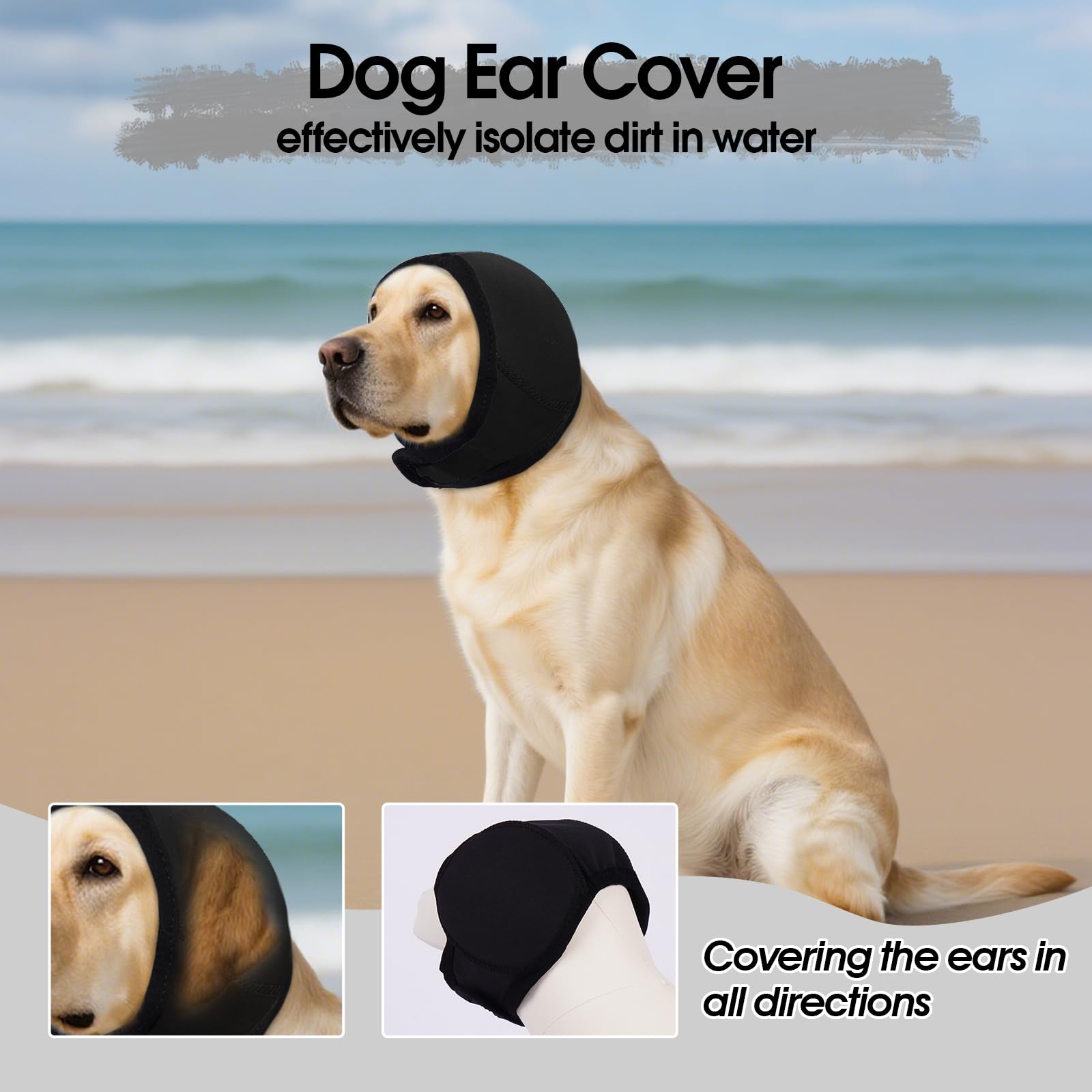 Allroaring bath-time-ear-cover protects ears while grooming and spa baths