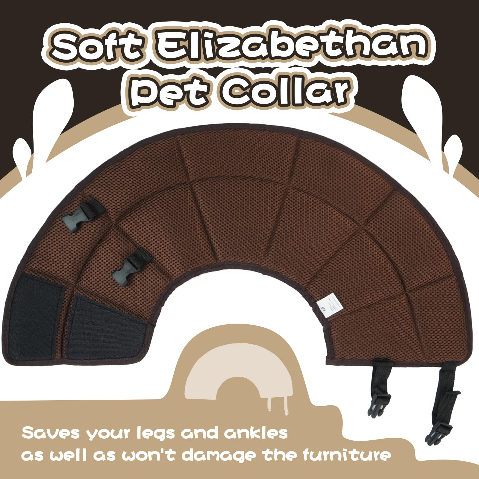 Allroaring dog cone collar protection during short walks and play