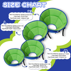 Allroaring dog cone collar size guide helps achieve proper fit.