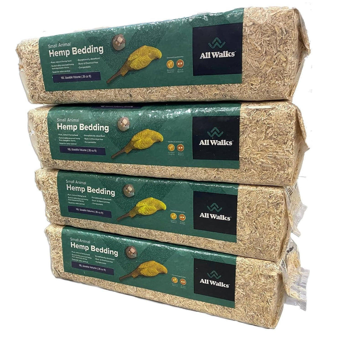All Walks hemp bedding in coop setup showing clean, low-dust habitat for small animals