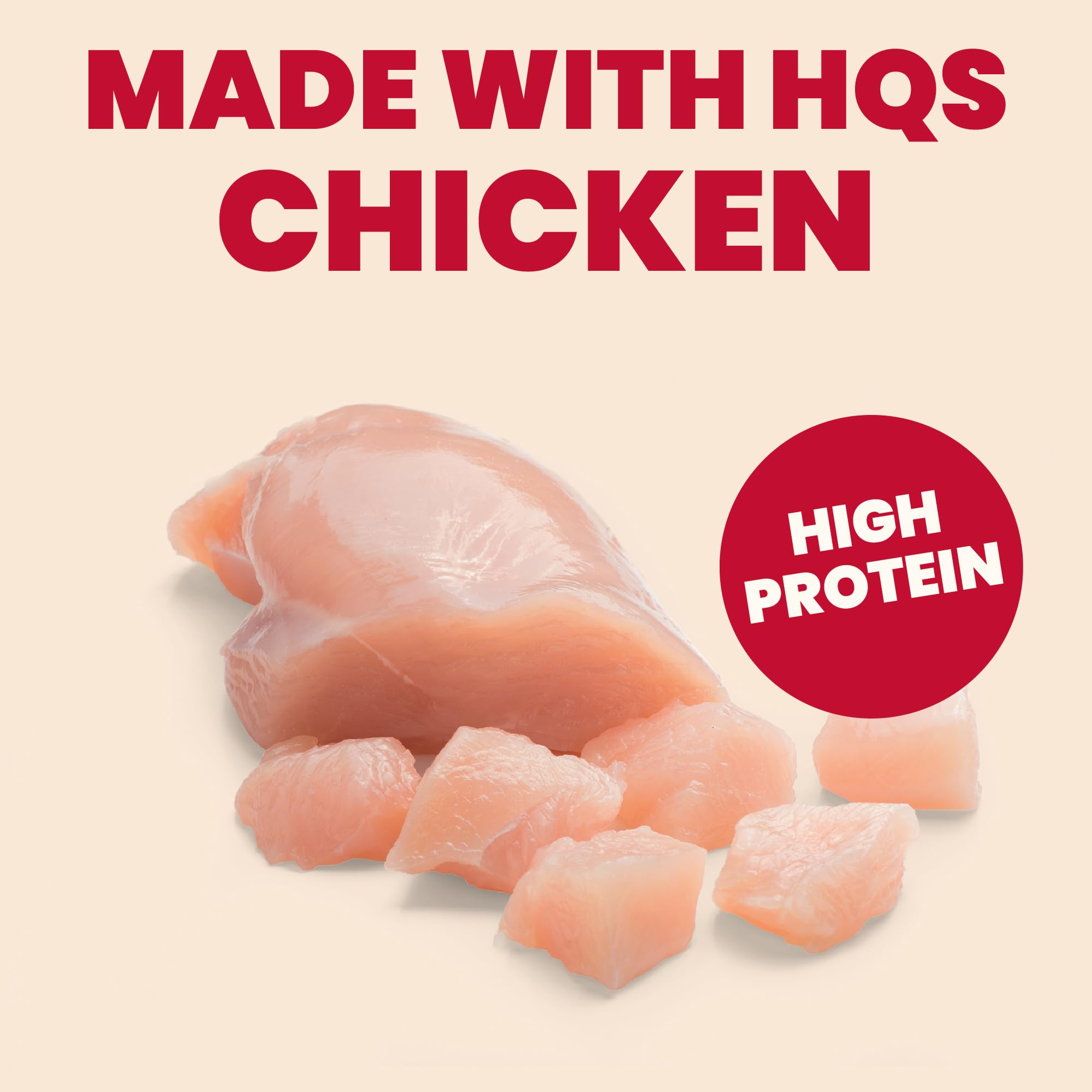 Almo Nature HQS-chicken-dinner-texture-jelly shows shredded meat in jelly.