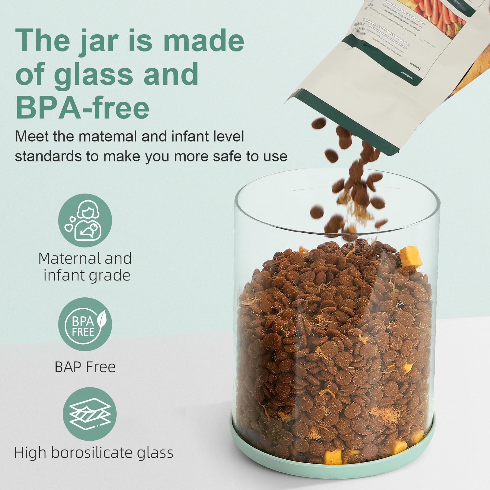 Aloxina clear glass keeps contents visible and odor-free.