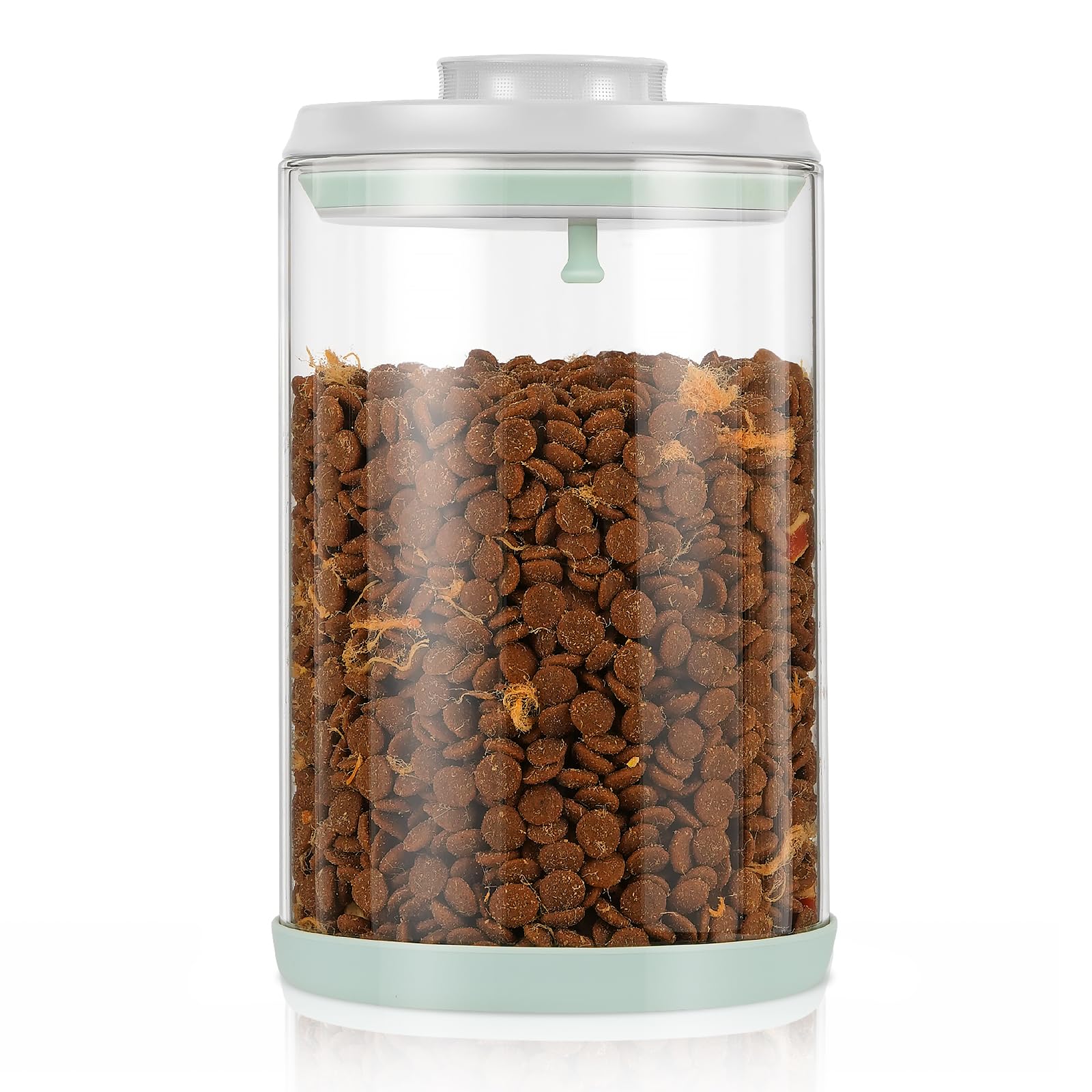 Aloxina dog treat container with airtight lid keeps snacks fresh on the counter.