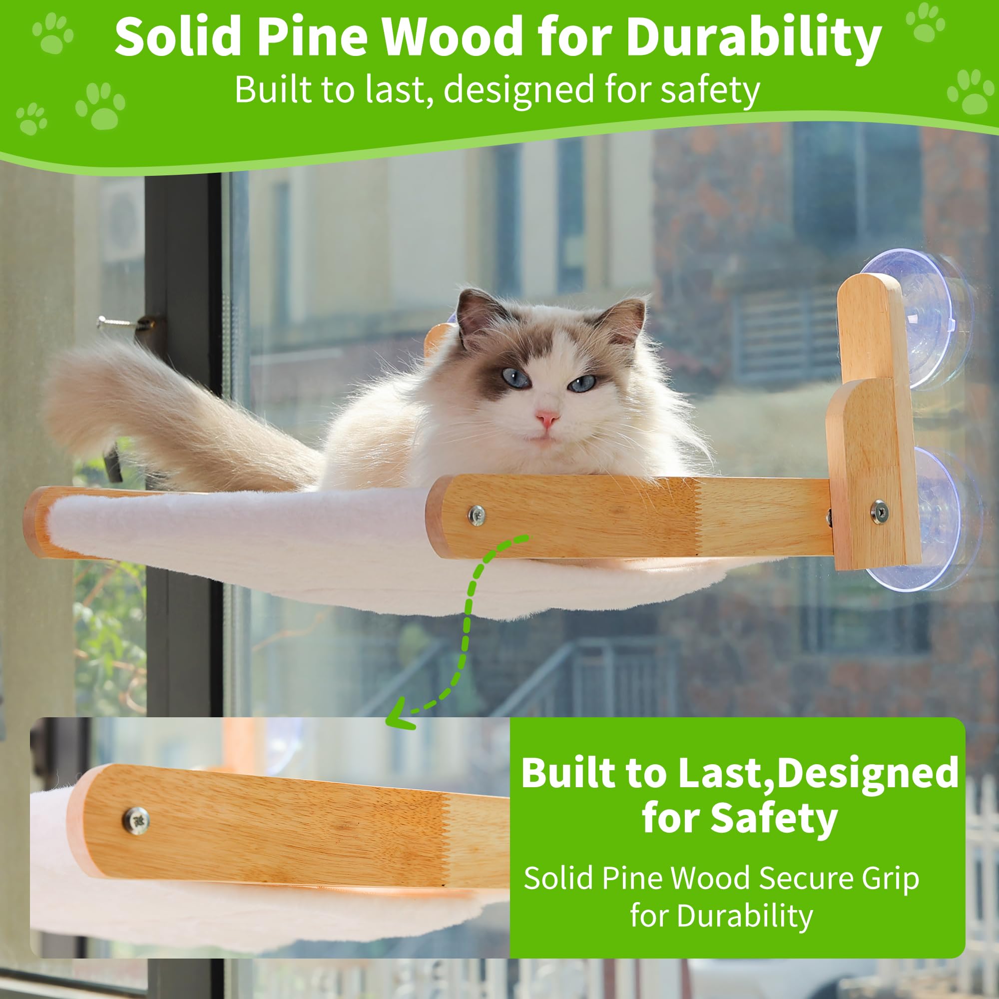 Aloxina Foldable Cat Hammock Curtain-Friendly with quick, tool-free setup.