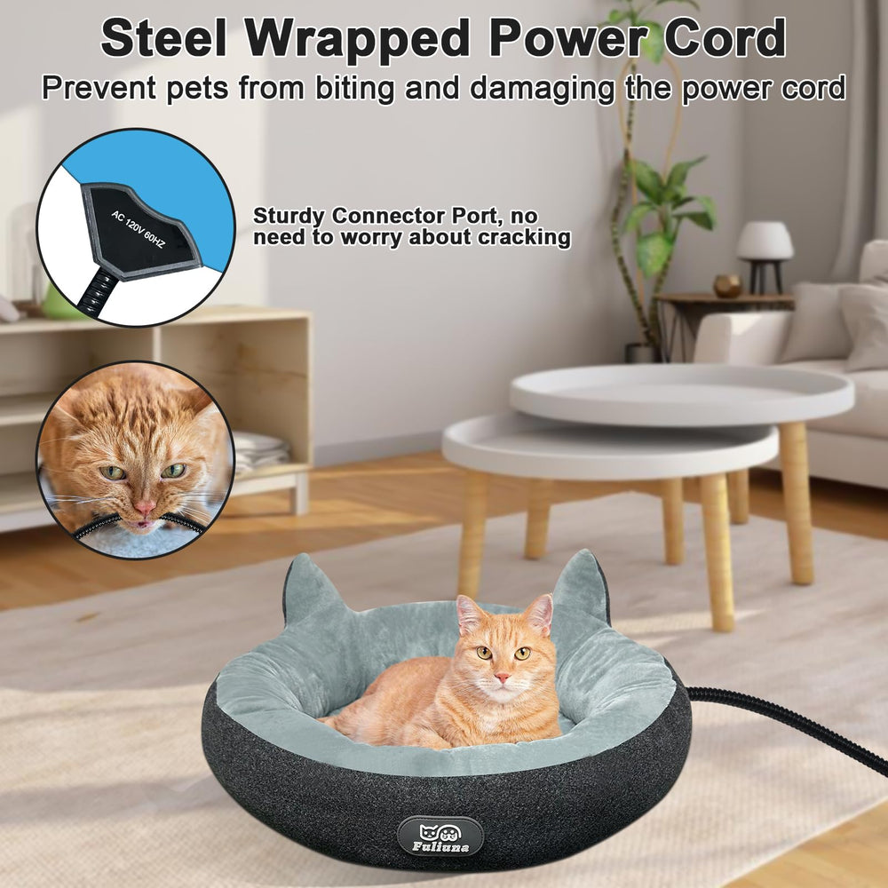 Alpcouts donut bed ear detail showcases cute two-ear design for kitten comfort.
