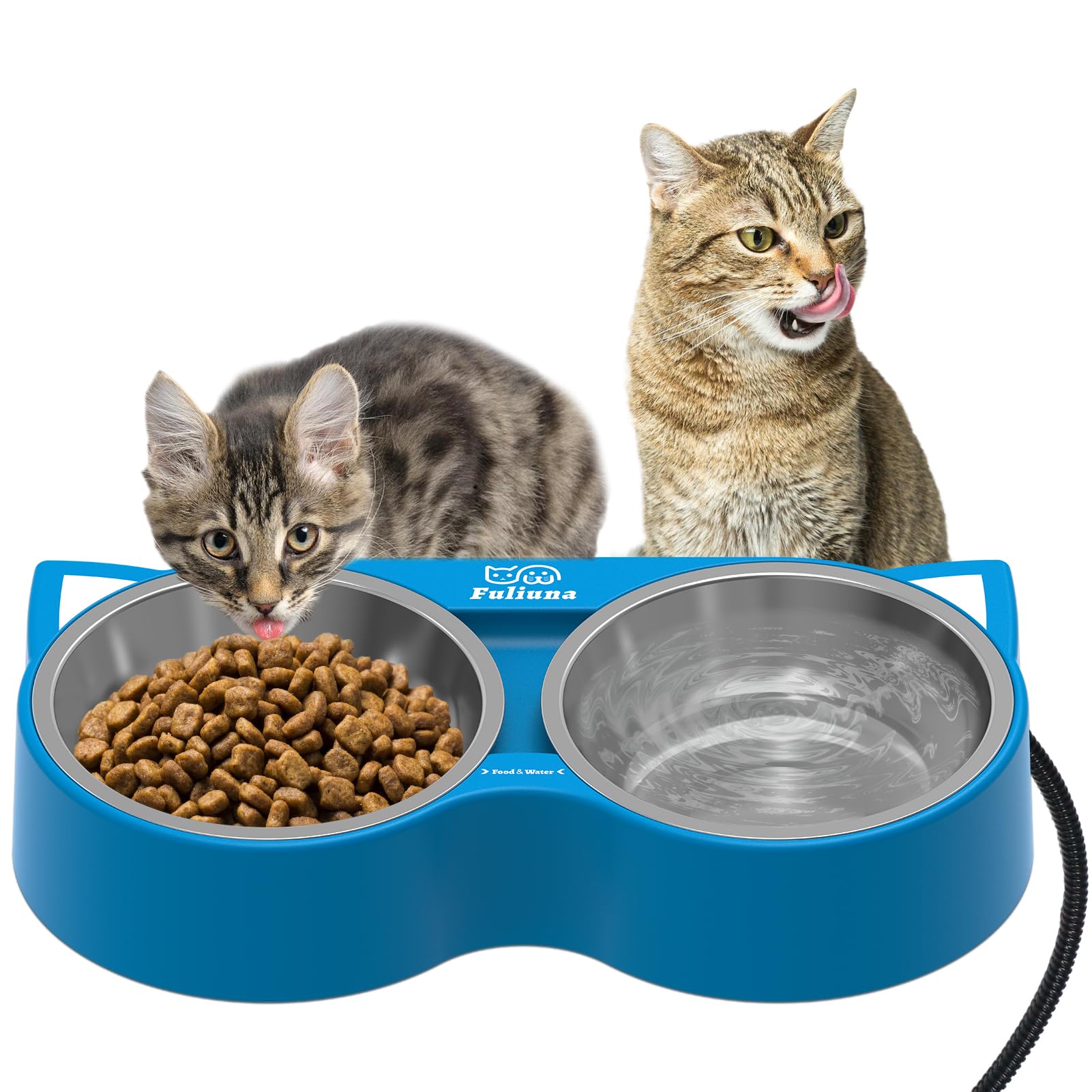 Alpcouts heated cat bowl outdoor-winter-use keeps water unfrozen for outdoor pets.