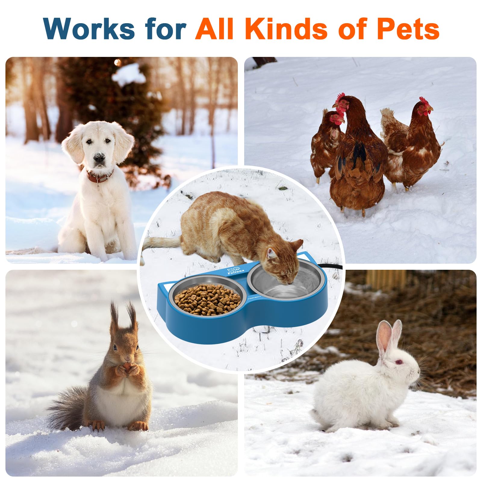 Alpcouts heated cat bowl UL-certified design ensures reliable outdoor durability.
