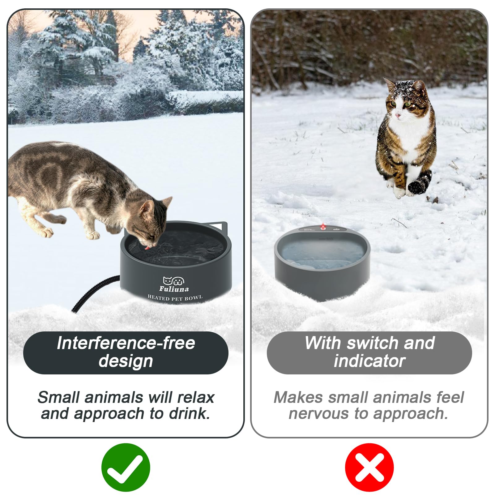 Alpcouts 30W heater provides steady warm water for outdoor pets.