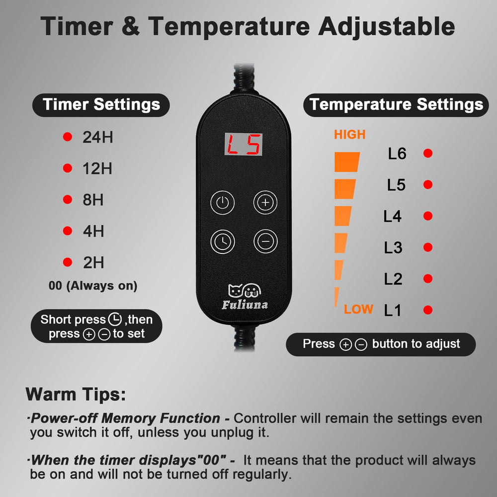 Alpcouts timer settings help regulate warmth for energy-efficient use.