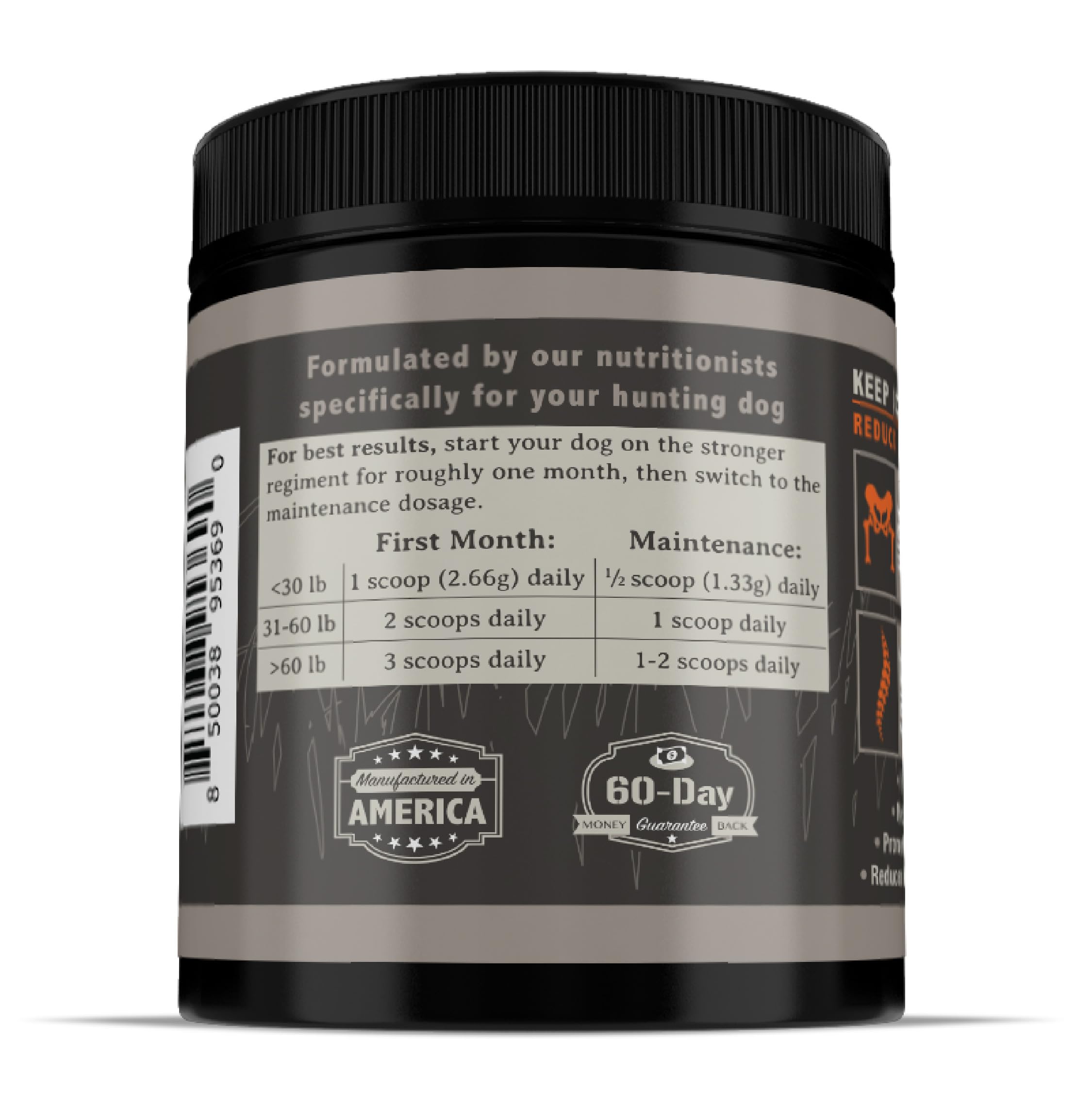 Alpha Dog Nutrition ingredient-label close-up signals high-quality, safe components
