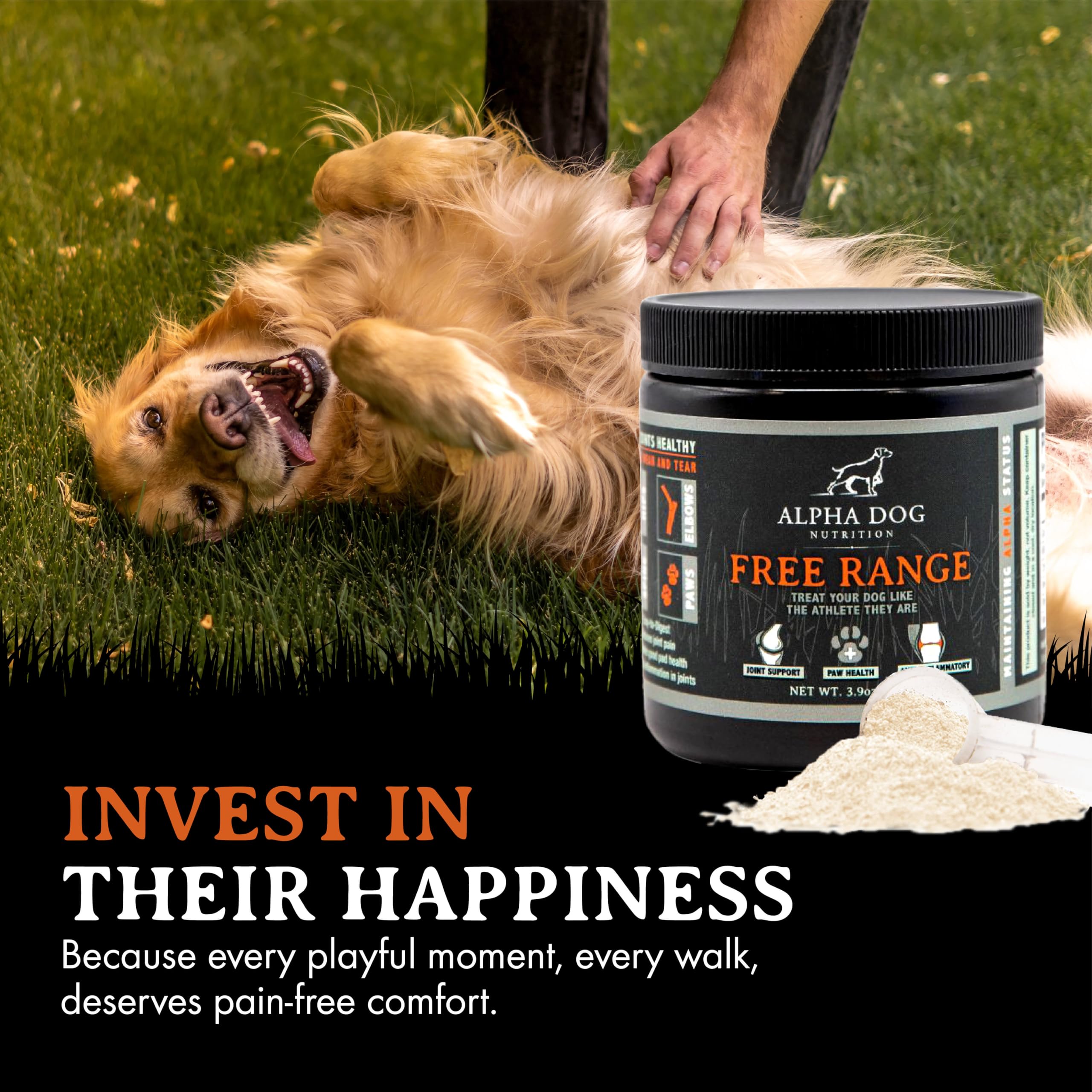 Alpha Dog Nutrition USA-made label emphasizes quality and manufacturing standards