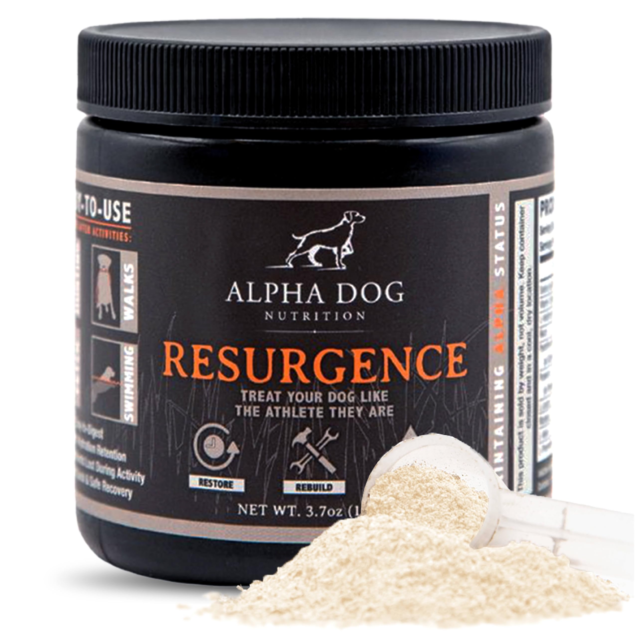 Alpha Dog Nutrition Resurgence bottle for easy dog hydration support