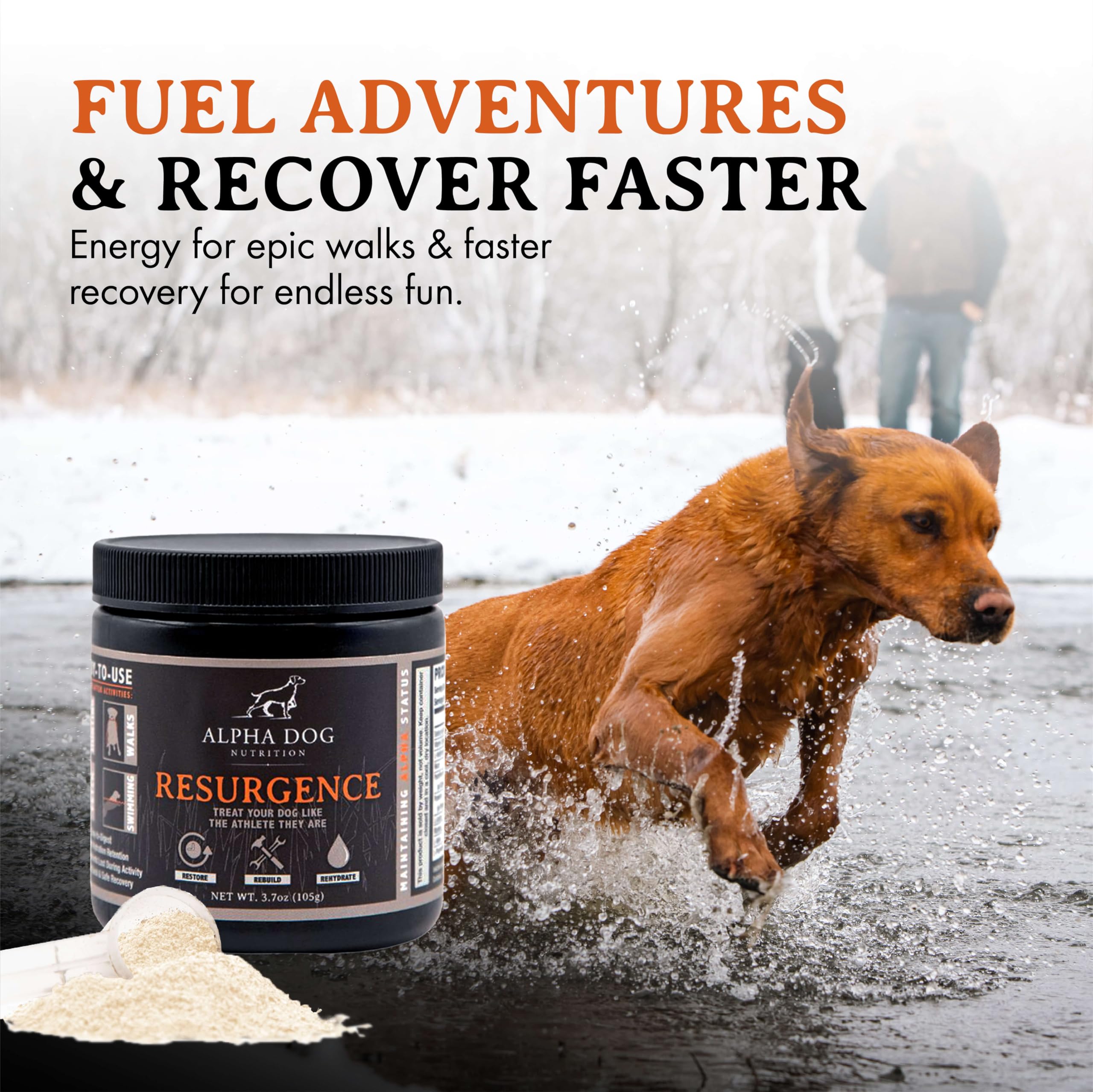 Alpha Dog Nutrition Resurgence food topper with beef flavor for palatability