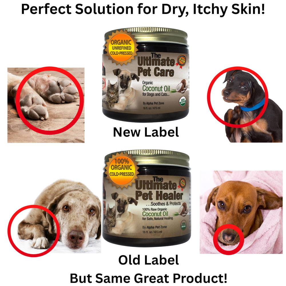 ALPHA PET ZONE coconut oil skin closeup highlights calming hydration for itchy skin and hotspots
