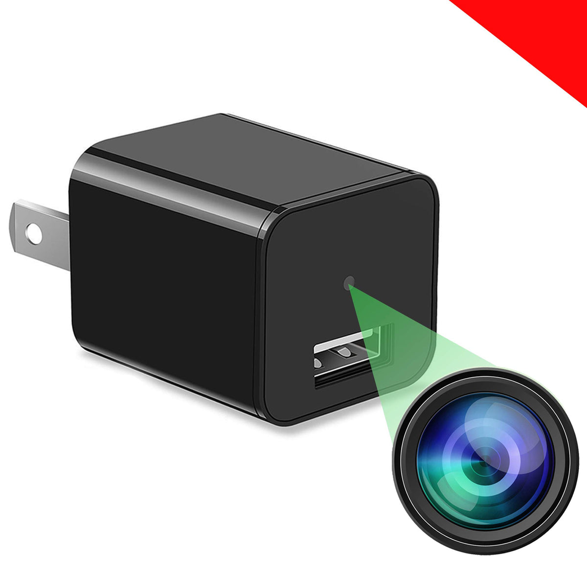 ALPHA TECH Plug-in Indoor Camera front view for quick home monitoring