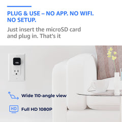 ALPHA TECH Plug-in Indoor Camera motion detection mode for event capture