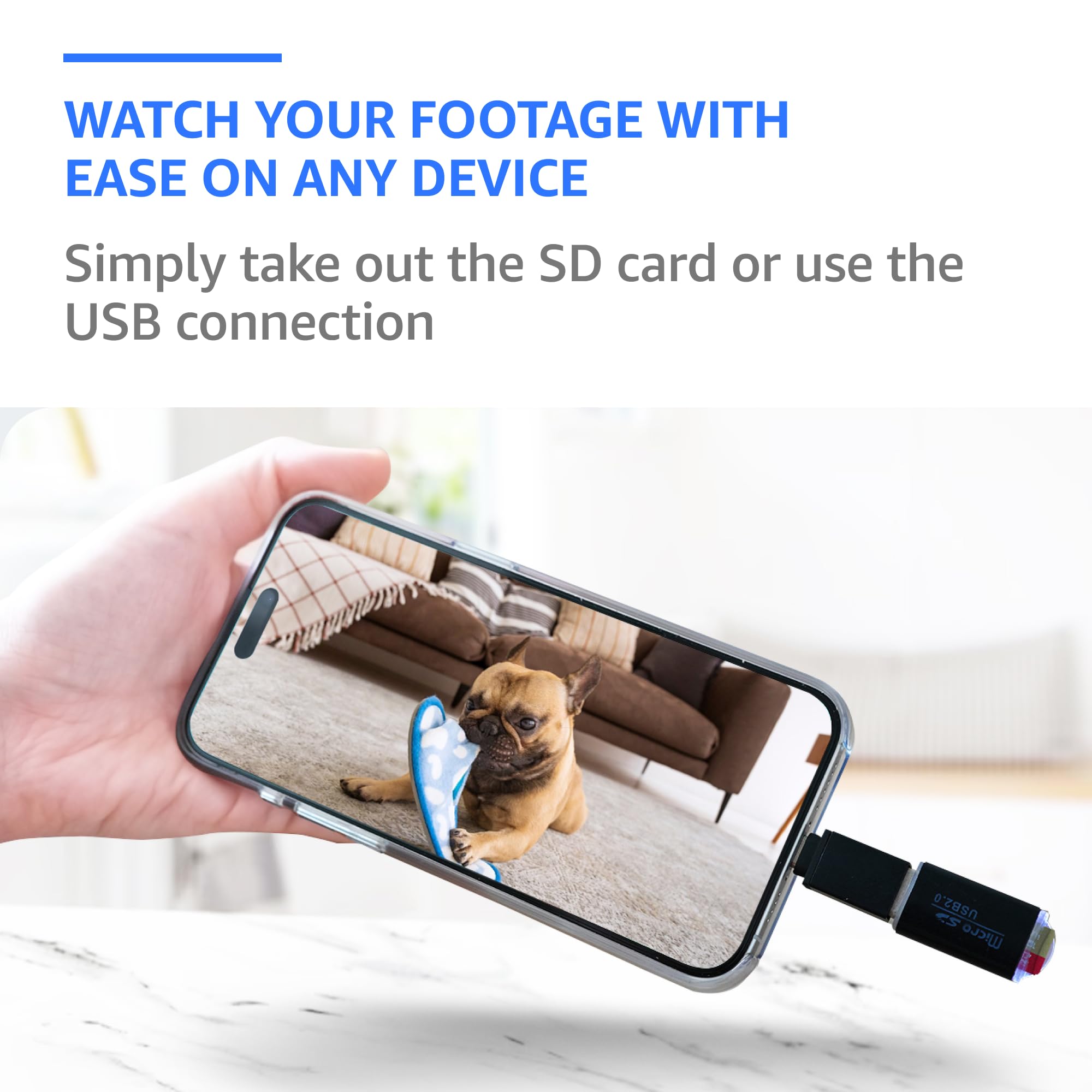 ALPHA TECH Indoor Camera 110° wide view covering full room
