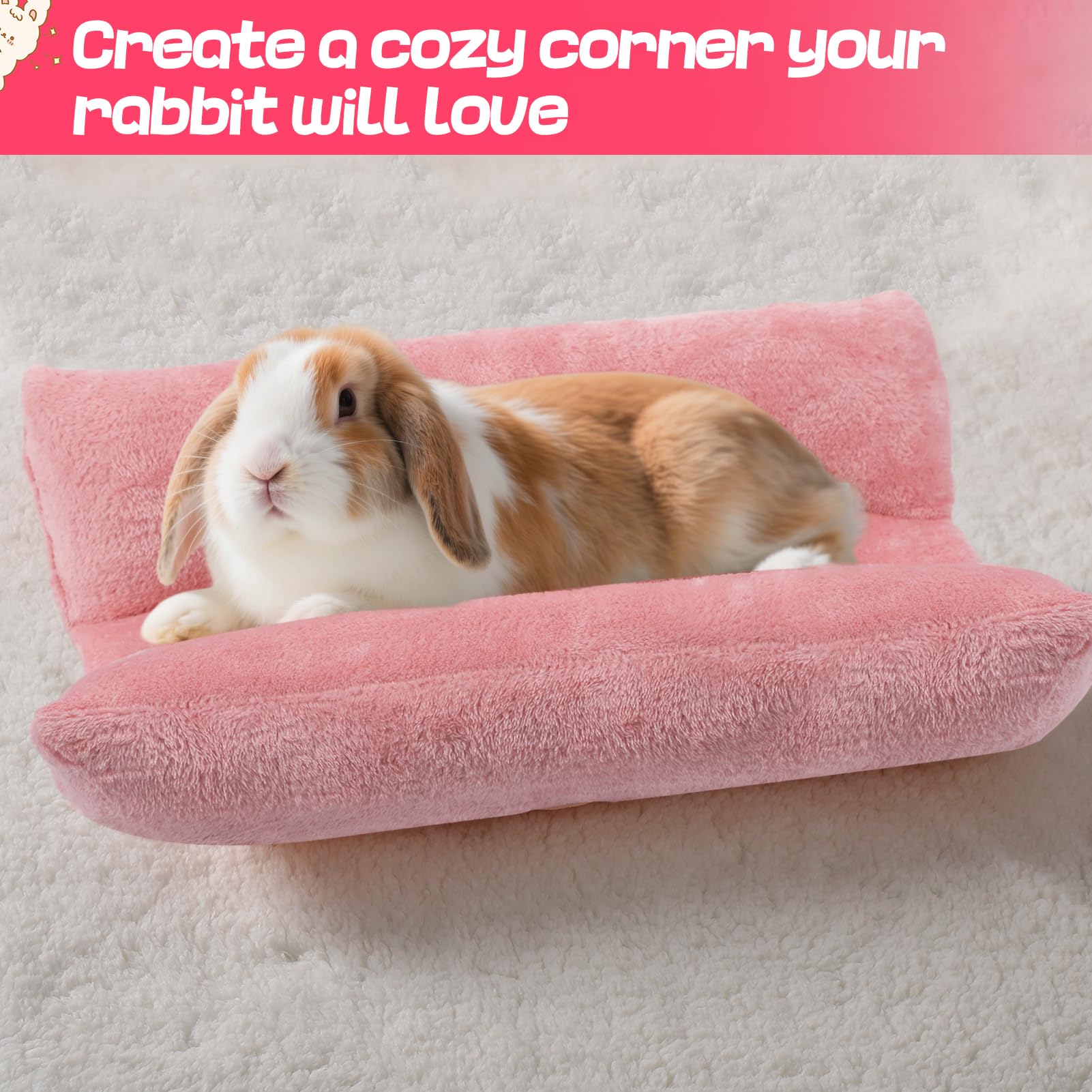 Alphatool Soft Bunny Bed 15-7x14 inches shows ideal fit for small pets up to 6 lbs