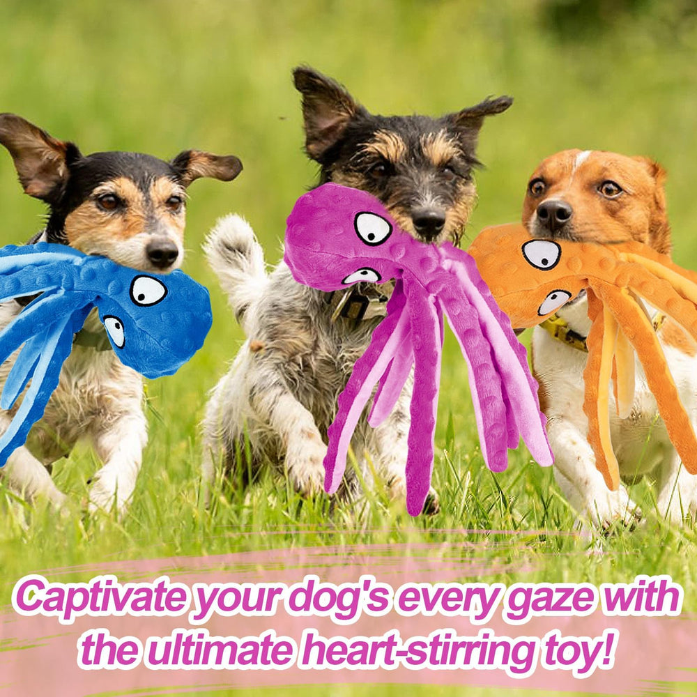 Alphatool squeaky octopus blue toy enhances engagement during chew sessions
