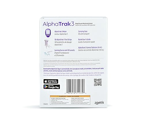 AlphaTrak 3 test strips pack enables precise pet glucose readings.