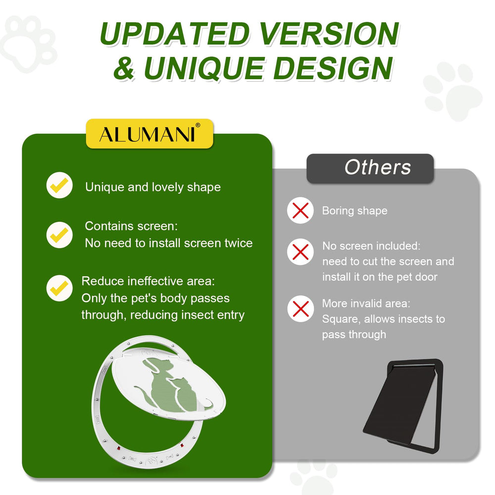 ALUMANI dog door UV resistant material preserves color and durability.