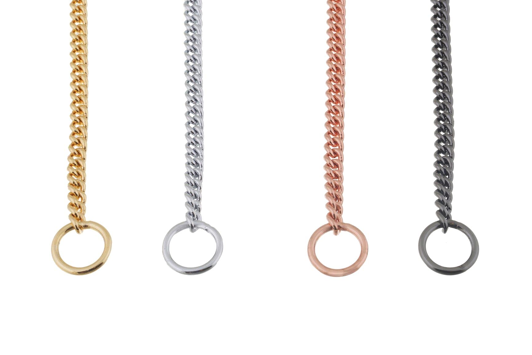 Alvalley slip-curve show collar rose gold closeup—distinct styling for shows and competitions.