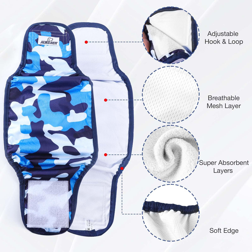 ALWZ-RDY reusable dog diaper being washed to emphasize durability and savings