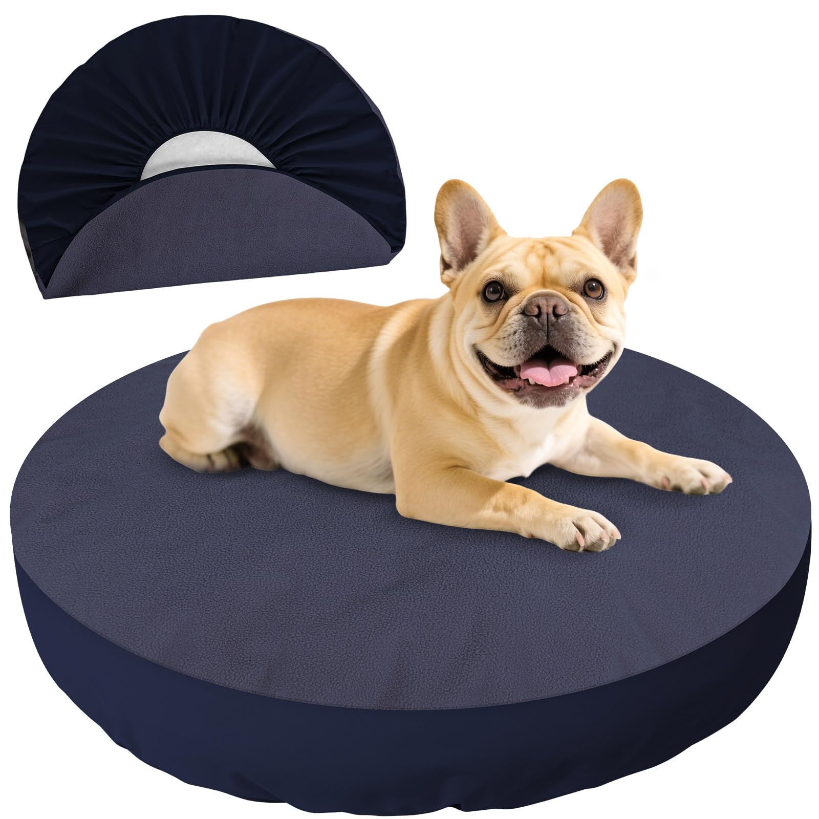 ALWZ-RDY waterproof dog bed cover blue close-up showing leak protection