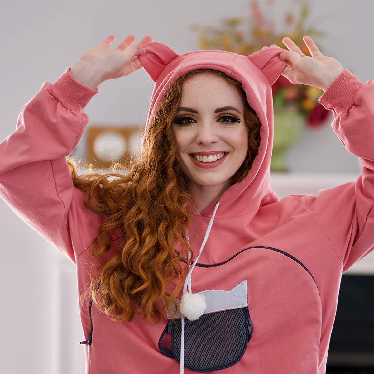 ALYC hoodie drawstring with cotton toy balls for pet play