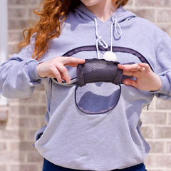 ALYC Pet Carrier Hoodie cat ears add playful style during outings.
