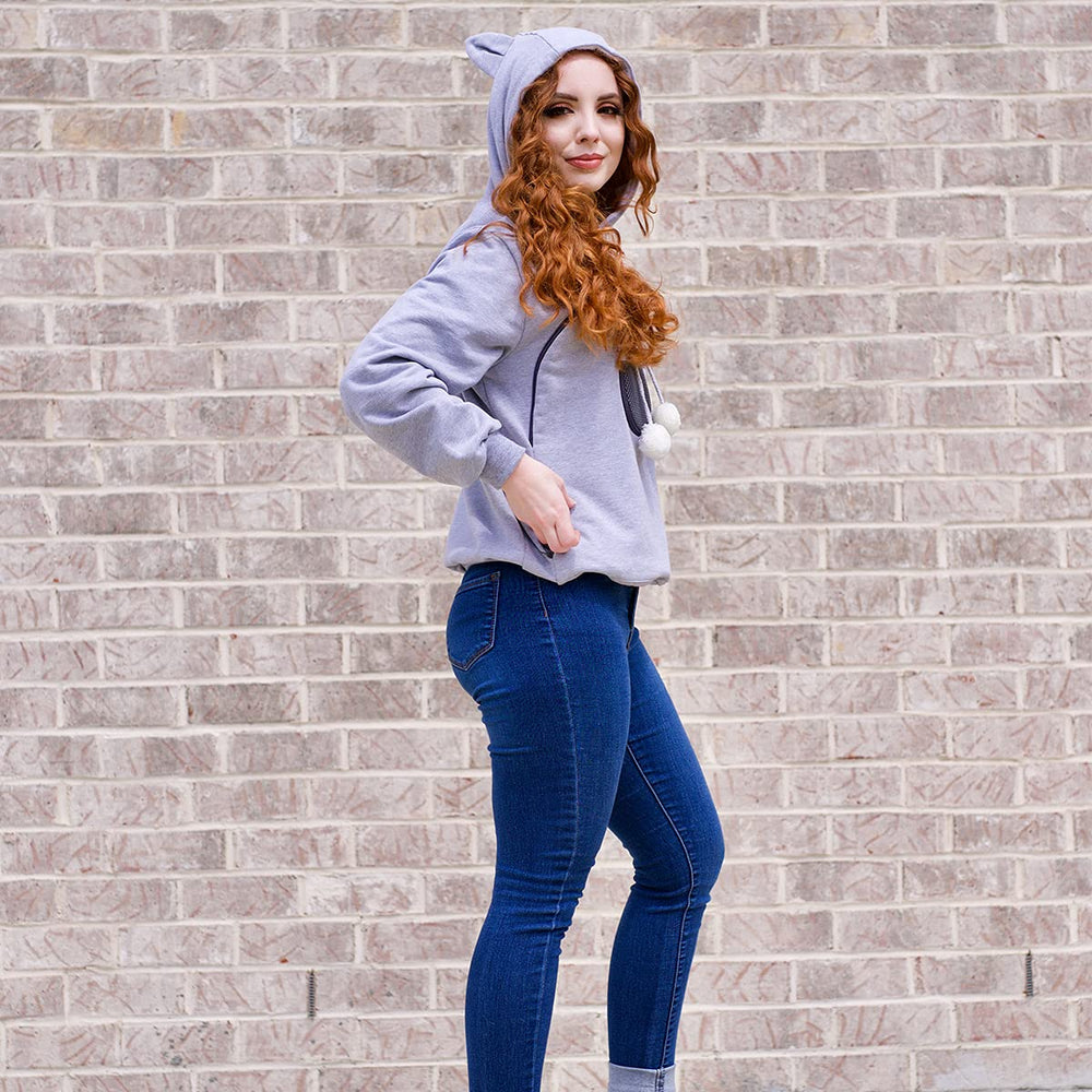 ALYC Pet Carrier Hoodie soft stretchy fabric offers comfort for wearers.