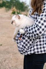 ALYC Pet Pouch Hoodie pouch liner close-up showing removable washable interior