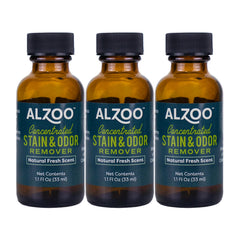 ALZOO refill bottles show compact, eco-friendly packaging for easy storage.