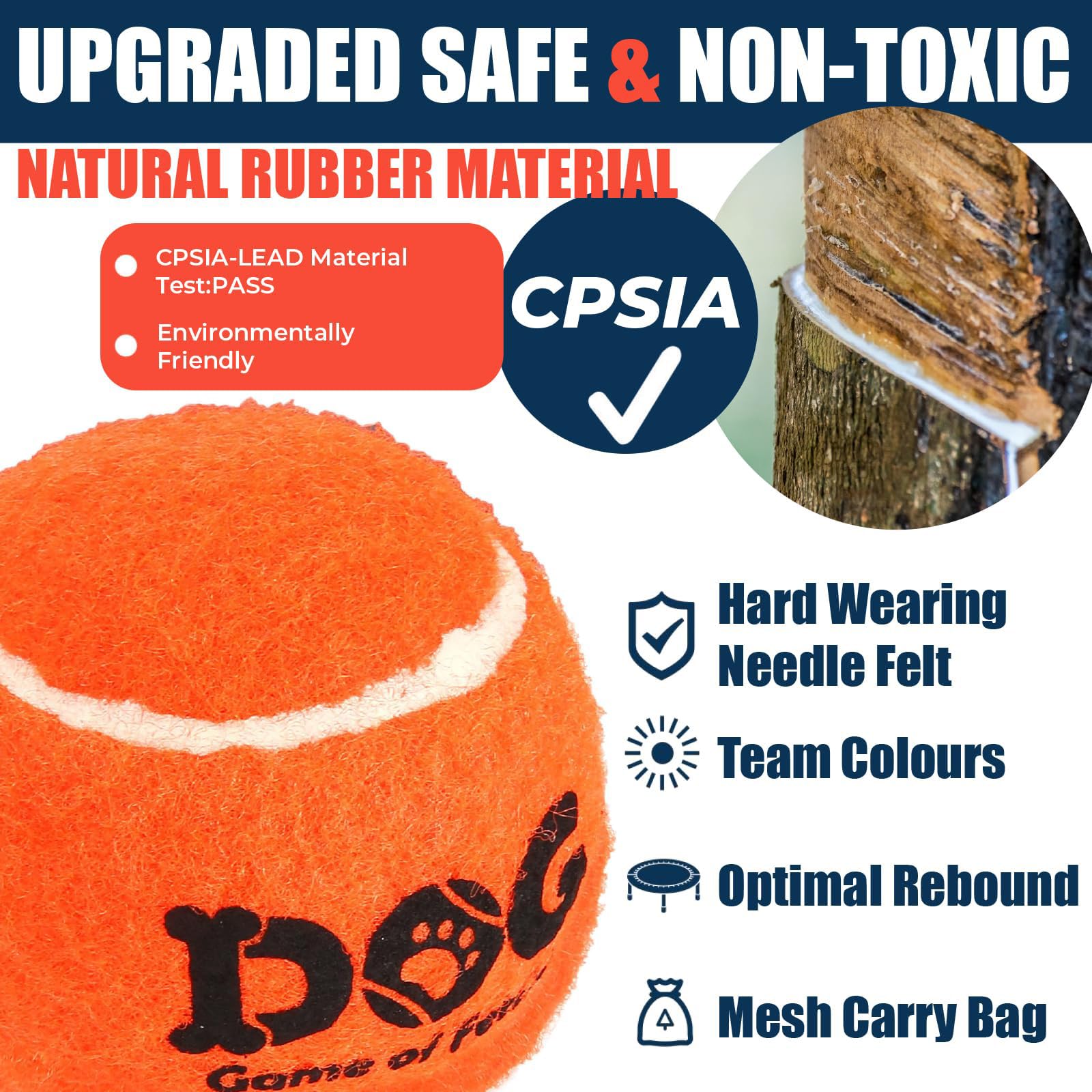 AMA SPORT dog-tennis-balls floating in water for carefree fetch and play.