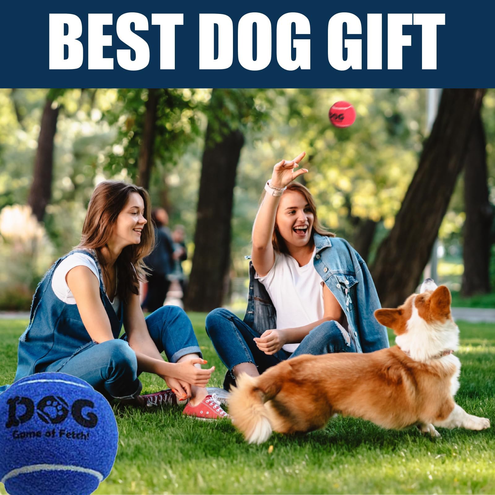 AMA SPORT natural-rubber-dog-tennis-ball durable toy for long-lasting backyard games.