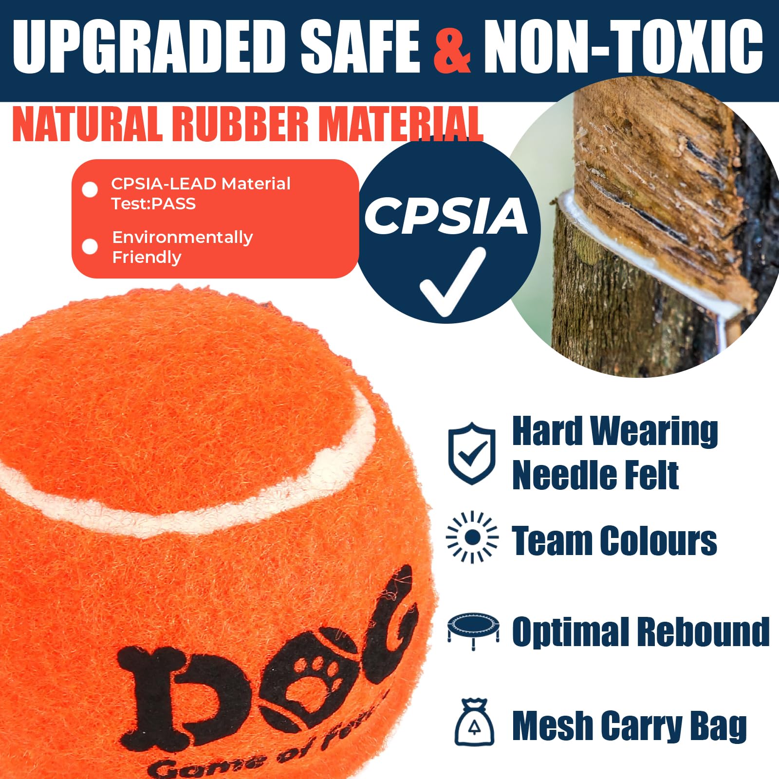 AMA SPORT orange dog tennis balls floating for water play and retrieval.