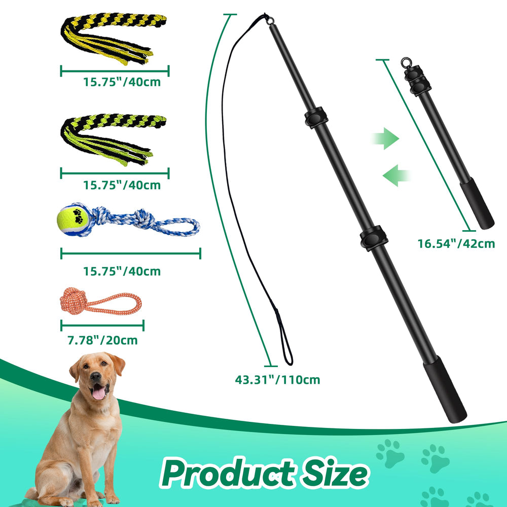 AmaCielo Flirt Pole nylon rope adds flexible, safe tugging during training.