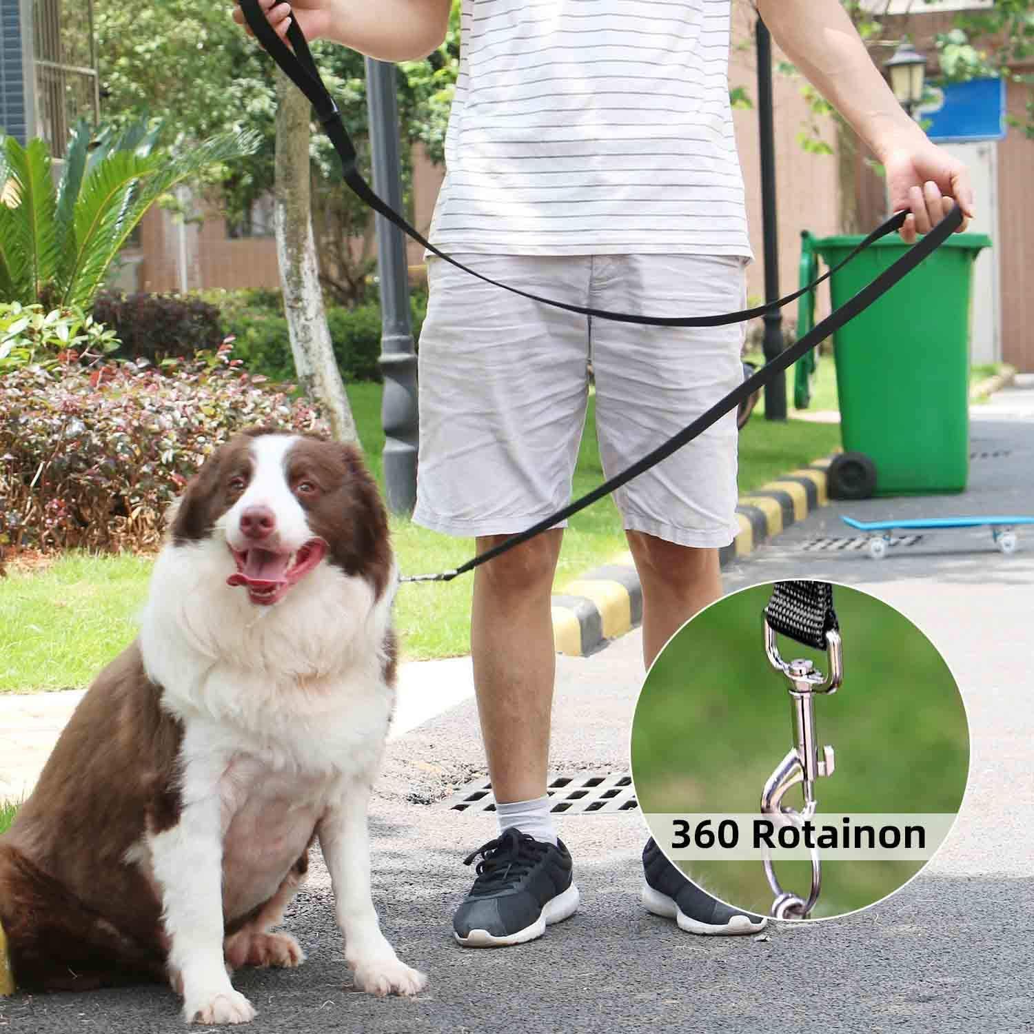 AMAGOOD 6ft dog leash nickel-plated clip shows twist-resistant design